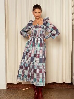 NWT Ophelia & Indigo Irma Check Dress